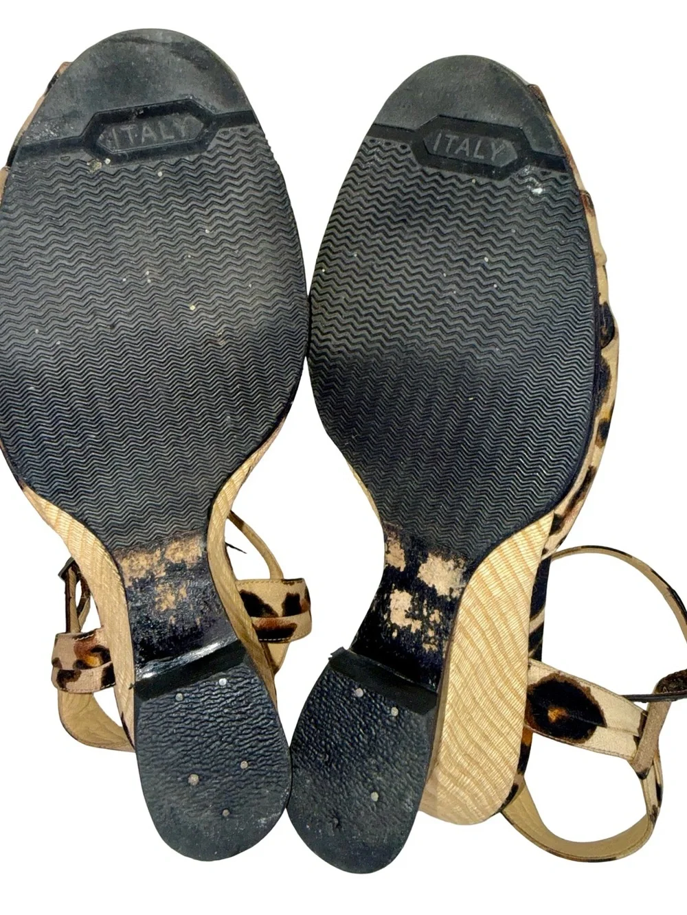 SONIA RYKIEL LEOPARD PRINT WEDGE SANDALS